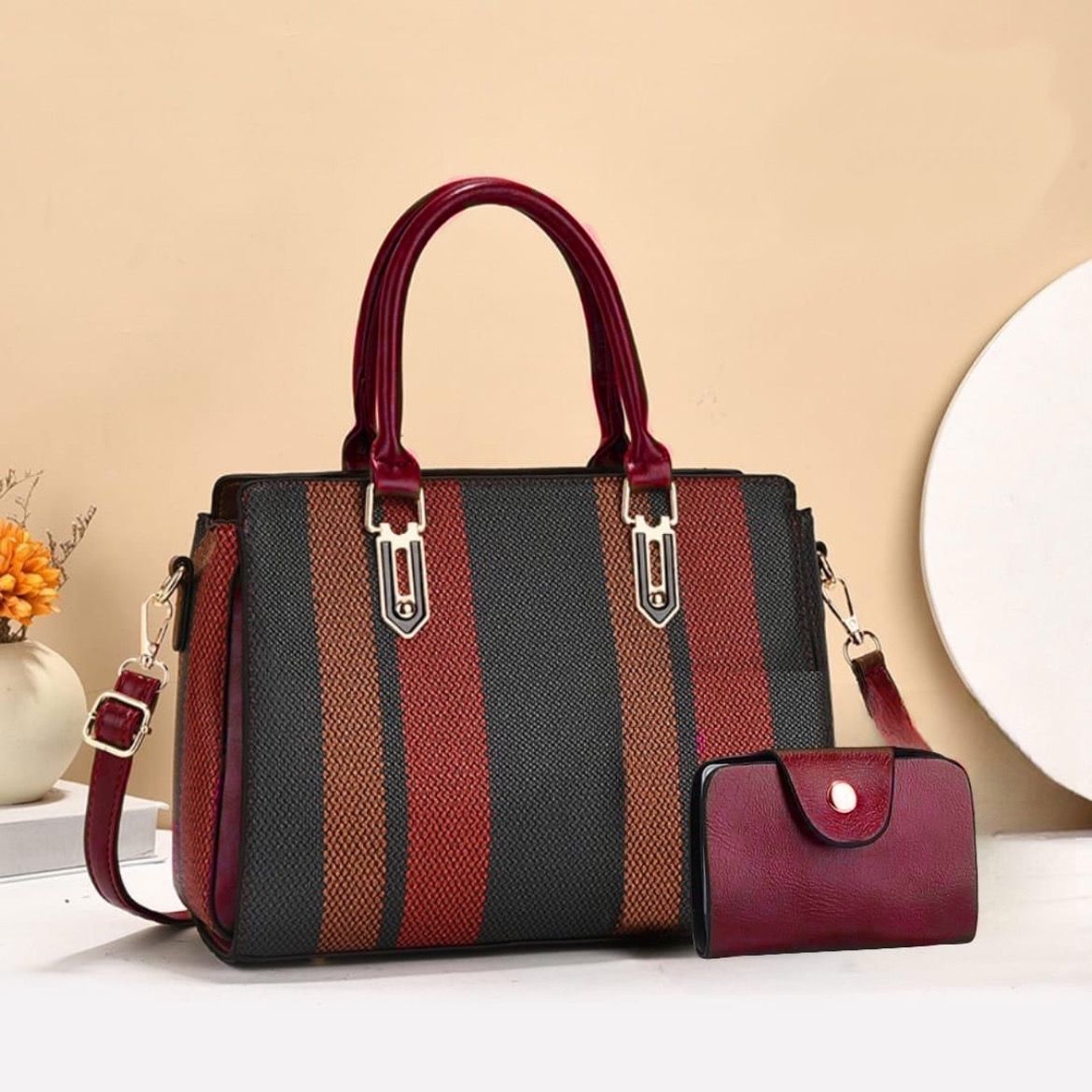 Retro Shoulder Bag set ( High Quality ) 2pcs