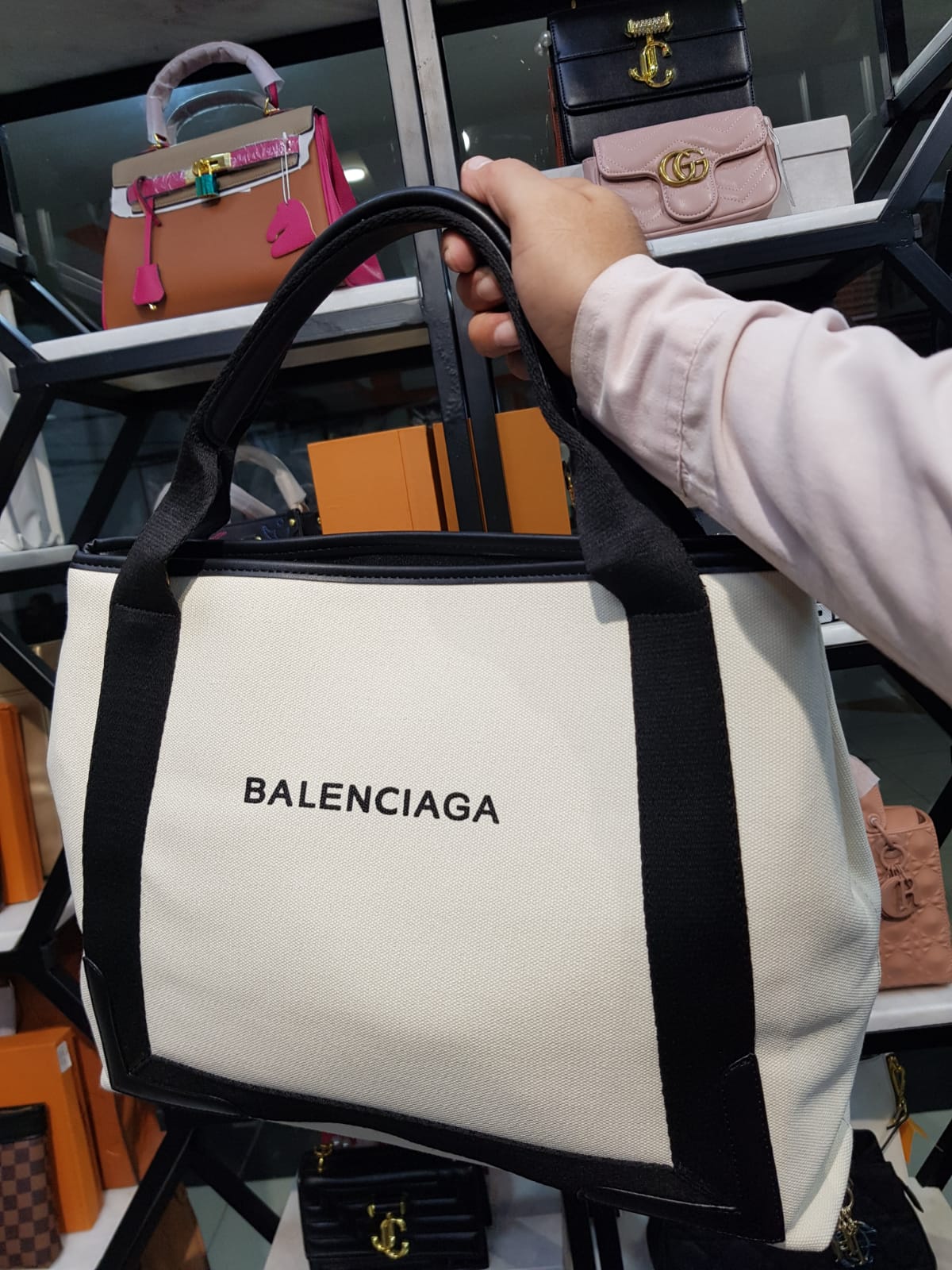 Balenciaga Women's Navy Medium Cabas