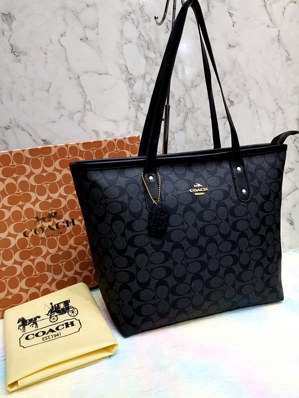 COACH Zip Top Tote Bag In Signature Canvas