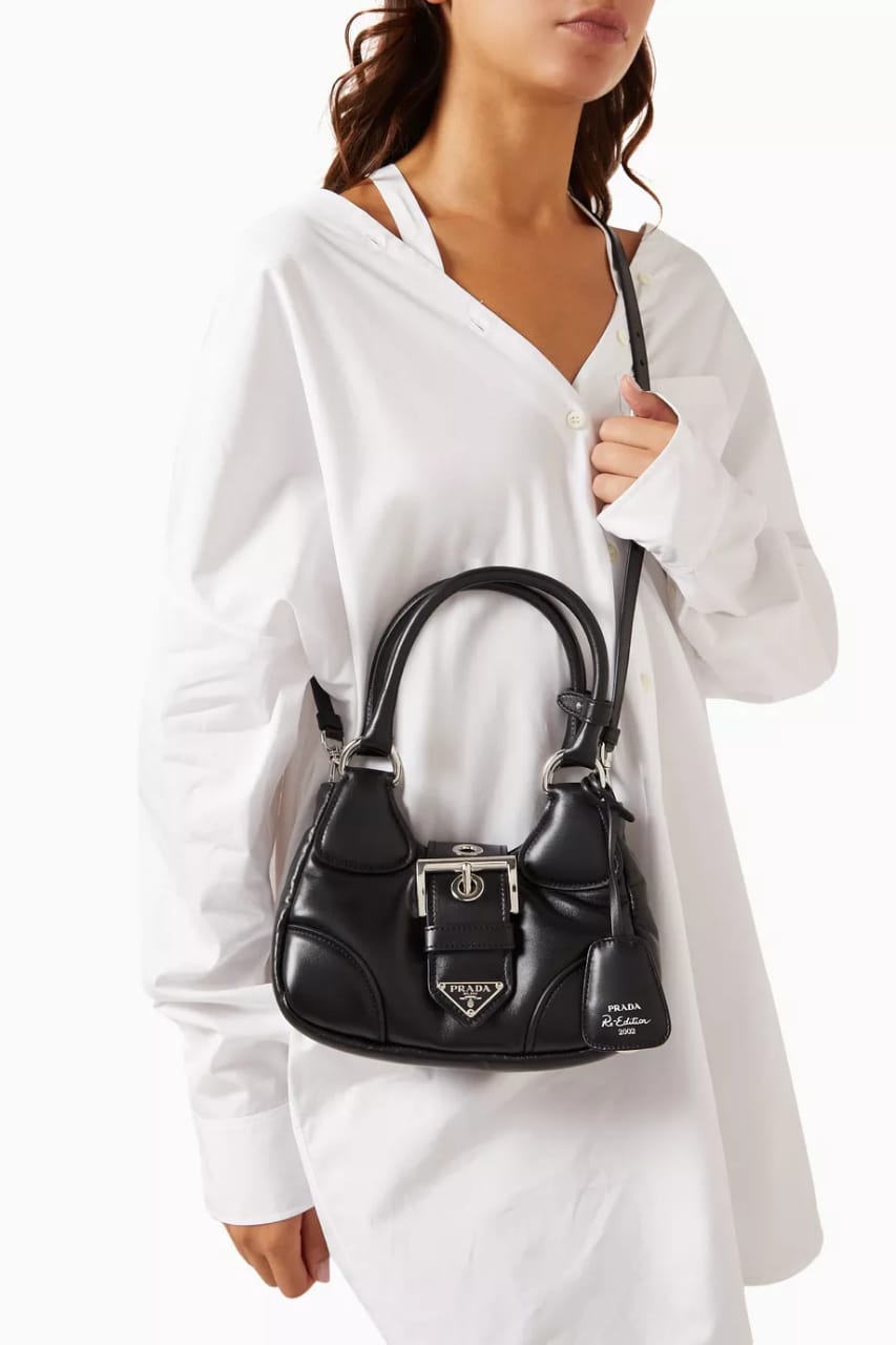 PRADA Moon Padded Nappa Leather Shoulder Bag