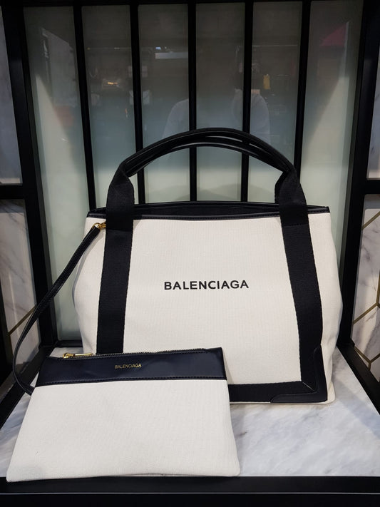 Balenciaga Women's Navy Medium Cabas