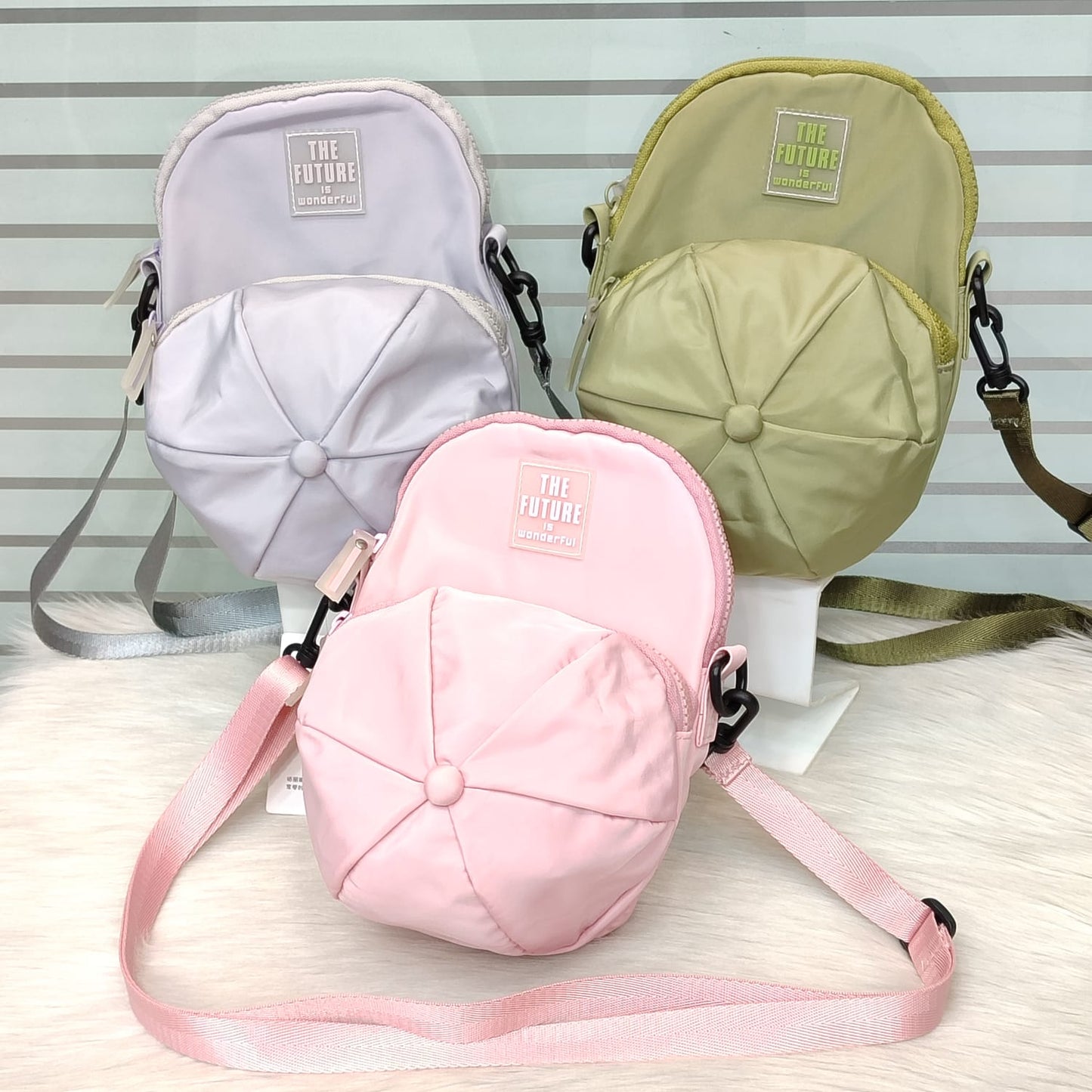 Cap Shape Parachute Cross Body Bag