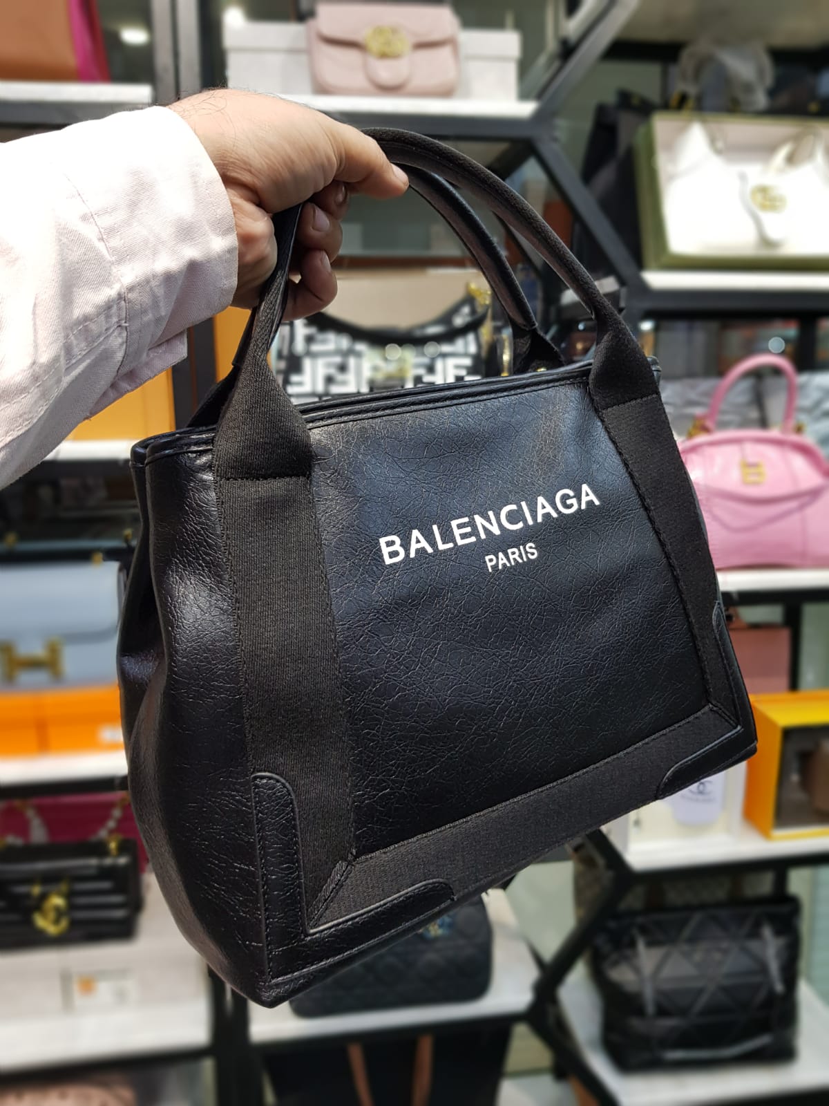 Balenciaga Women Navy Small Cabas